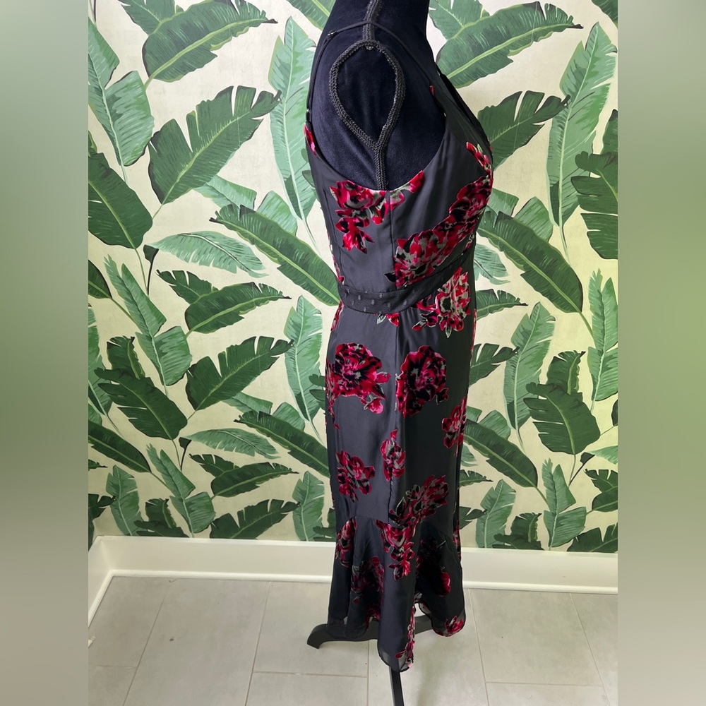 Harilyn Black Strappy Velvet Rose Fit and Flare Dress Womens Small - Picture 10 of 11